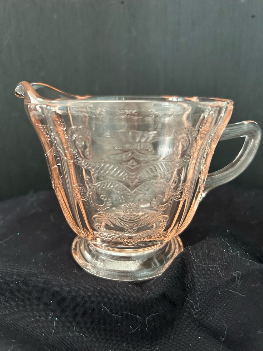Madrid Pink Federal Glass Footed Creamer/Sauce 1930’s Depression Glass